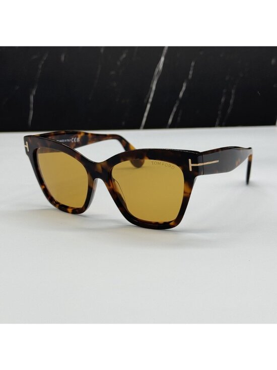 NEW TOM FORD ELVIRA TF1217 52E HAVANA/YELLOW WOMEN CAT EYE SUNGLASSES FT1217 52E main image 4